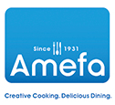 Logo Amefa mit dem Untertitel Creative Cooking und Delicious Dining